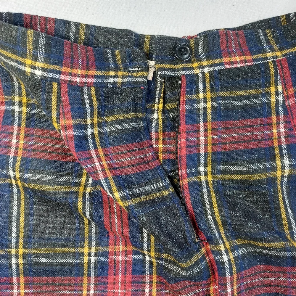 Encore Vintage 80s Plaid Pleated Pencil Maxi Skirt, Medium - Picture 7 of 11